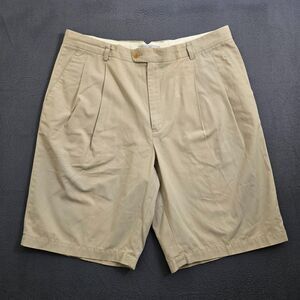 Zegna Sport Men 38 Tan Cotton Pleated Cargo Khaki Shorts Golf